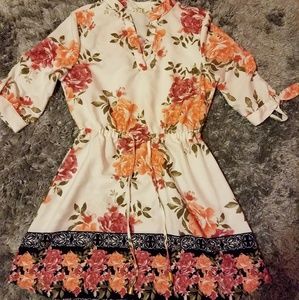 Hint of Blush Floral Rose Dress